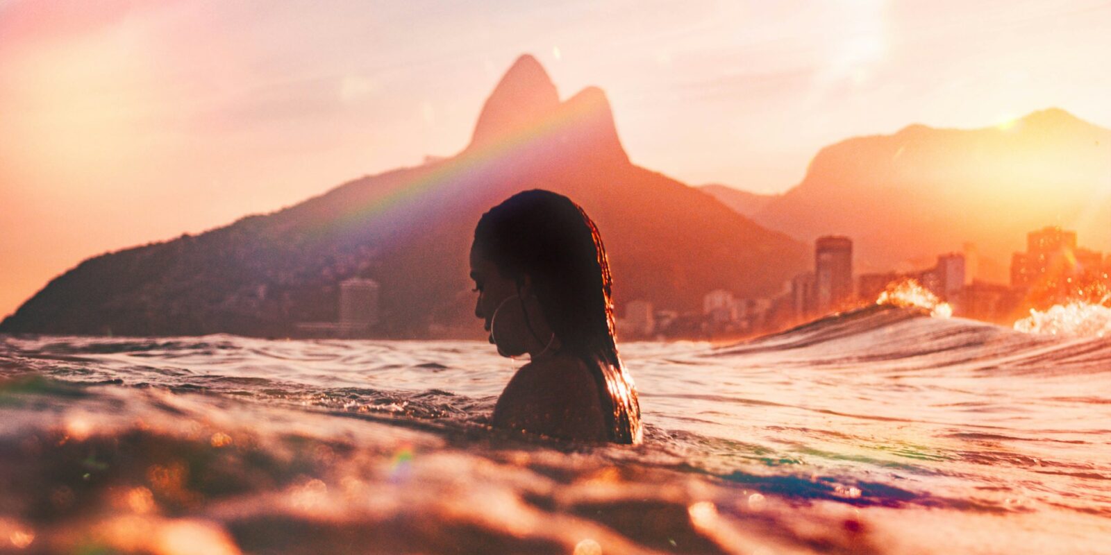 woman alone in ocean